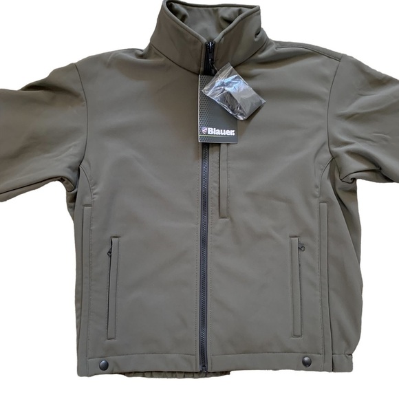 BLAUER New With Tags SOFT SHELL FLEECE JACKET In OD Green Size Medium - Picture 4 of 13